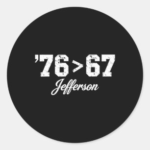 Pegatina Redonda Thomas Jefferson 76 67 Evidente Hacer Historia F
