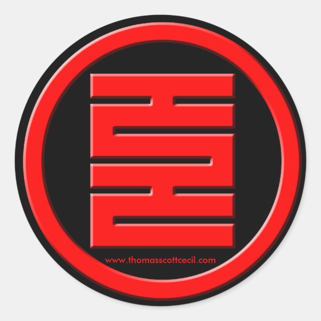 Pegatina Redonda Thomas Scott Cecil (Anverso)