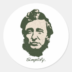 Pegatina Redonda Thoreau - Simplificar