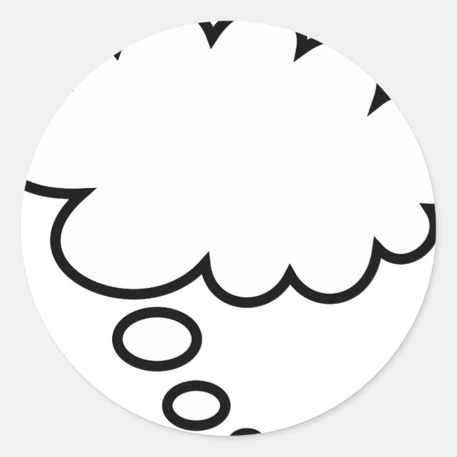 Pegatina Redonda Thought Bubble - ¡agrega tu propio texto! (Anverso)