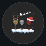 Pegatina Redonda Three Glass Of Red Wine Xmas Nurse Buffalo Plaid R<br><div class="desc">This is a great gift for your family,  friends who love Jesus. They will be happy to receive this gift from you during the holiday season or any other day.</div>