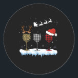 Pegatina Redonda Three Glass Of Red Wine Xmas Nurse Buffalo Plaid R<br><div class="desc">This is a great gift for your family,  friends who love Jesus. They will be happy to receive this gift from you during the holiday season or any other day.</div>