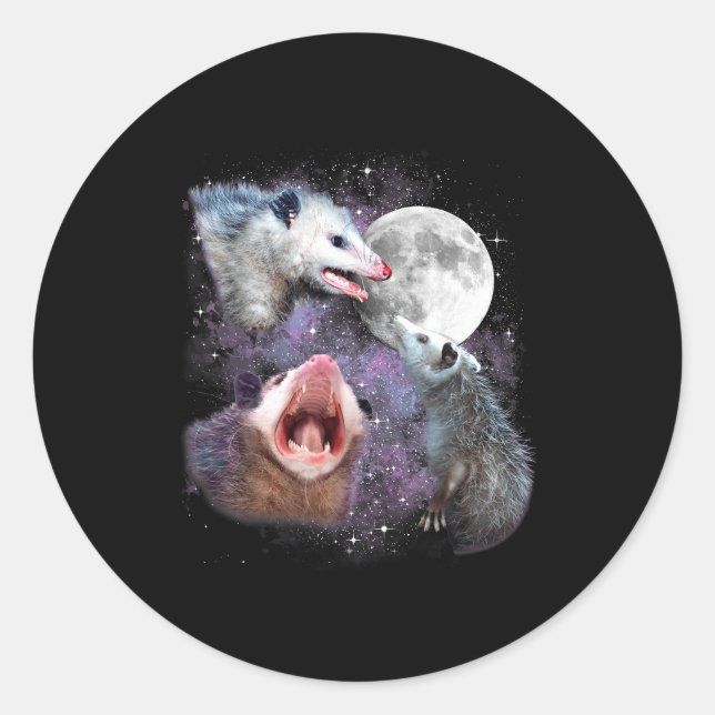 Pegatina Redonda Three Ssums Moon 3 Osums Dead Moon Weird Cursed Me (Anverso)
