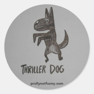 Pegatina Redonda Thriller Dog