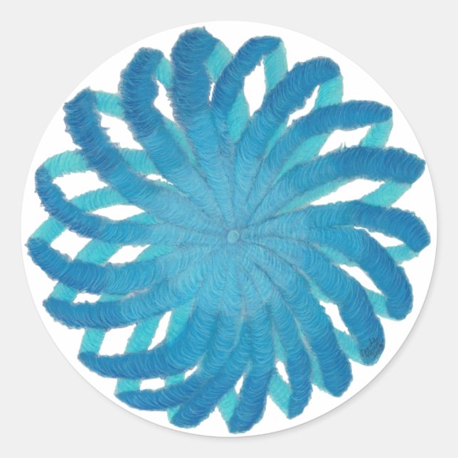 Pegatina Redonda Throat Chakra Curando Arte #2 (Anverso)