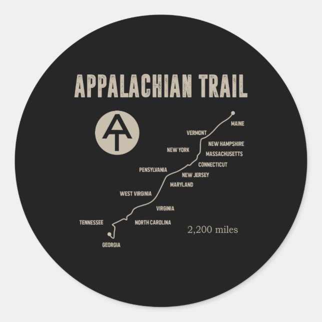 Pegatina Redonda Thruh Hiker  (Anverso)