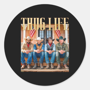 Pegatina Redonda Thug Life Trump Vance Kennedy Elon