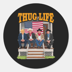 Pegatina Redonda Thug Life Trump Vance Kennedy Elon Shirt