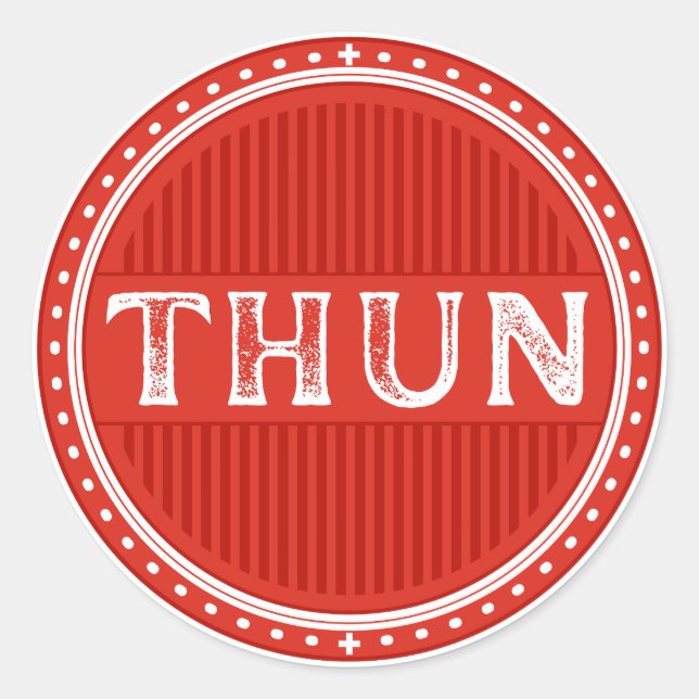 Pegatina Redonda Thun City Pride Emblem – Swiss Identity (Anverso)