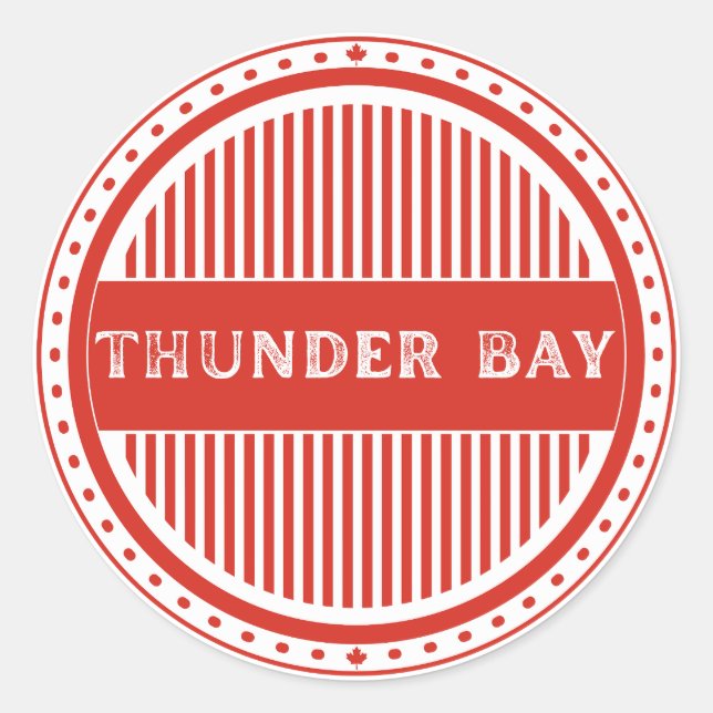 Pegatina Redonda Thunder Bay City Pride Emblem – Canadian Identity (Anverso)
