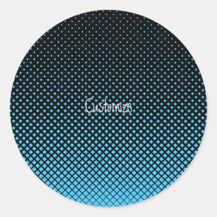 Pegatina Redonda Thunder_Cove de patrón de diamante de semitono