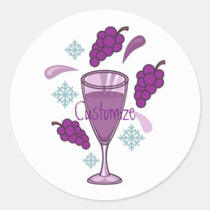 Pegatina Redonda Thunder_Cove de vacaciones de beber vino de cereza