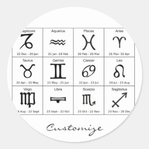 Pegatina Redonda Thunder_Cove del calendario de astrología de Rót