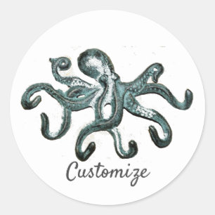 Pegatina Redonda Thunder_Cove del pulpo azul
