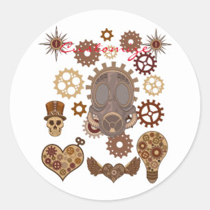 Pegatina Redonda Thunder_Cove del tema Steampunk