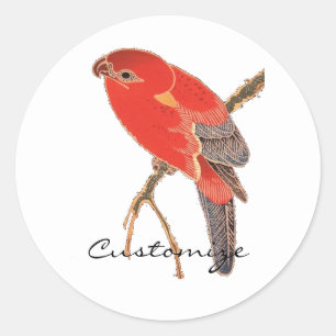 Pegatina Redonda Thunder_Cove, loro rojo tropical