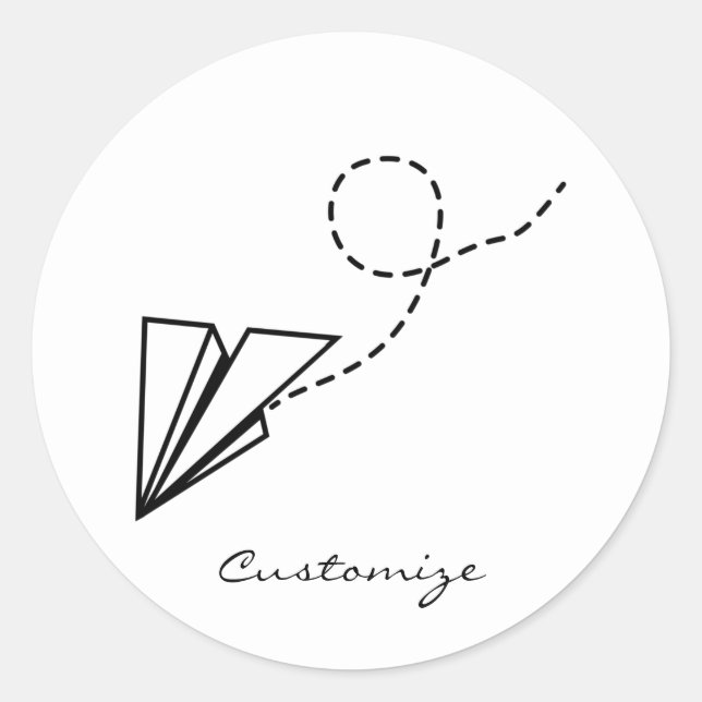 Pegatina Redonda Thunder_Cove volador de plano de papel (Anverso)