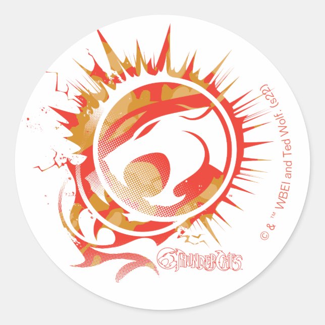 Pegatina Redonda ThunderCats | Explosive Logo Graphic (Anverso)