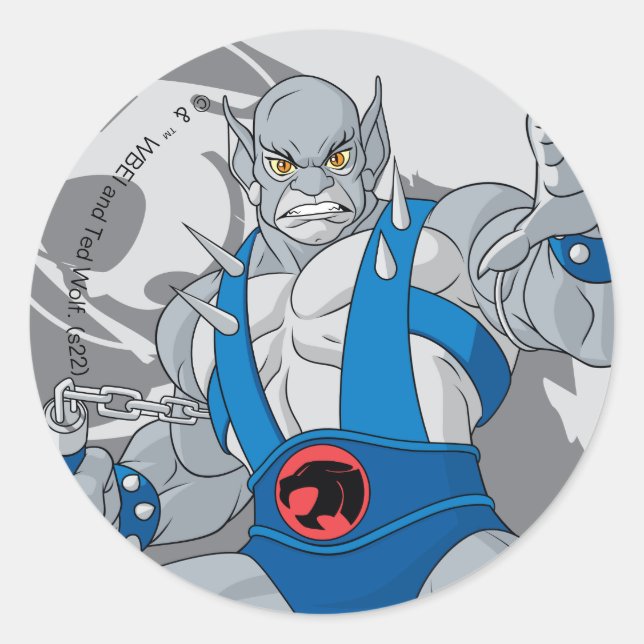 Pegatina Redonda ThunderCats | Gráfica de carácter de pantorro (Anverso)
