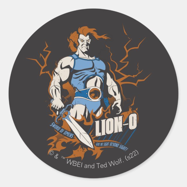 Pegatina Redonda ThunderCats | Gráfico eléctrico de león-O (Anverso)