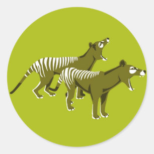 Pegatina Redonda Thylacine