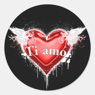 Pegatina Redonda Ti amo (te amo)