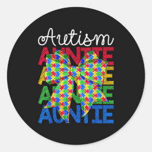 Pegatina Redonda Tía autismo tía día de concienciación sobre el aut