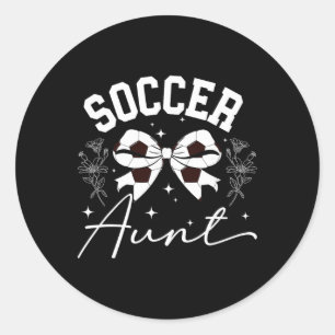 Pegatina Redonda Tía de fútbol Coqueta Tía jugadora de fútbol Tía d