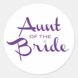 Pegatina Redonda Tía del guión de retro de novia