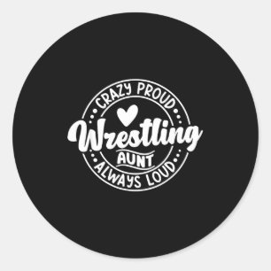 Pegatina Redonda Tía luchadora lucha orgullosa tía