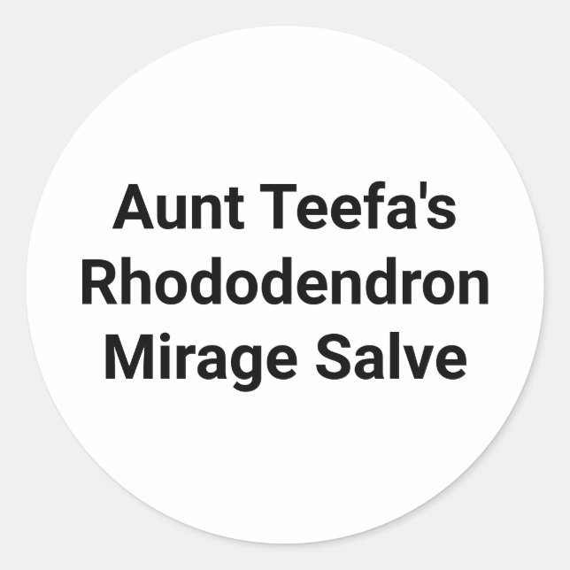 Pegatina Redonda tía Teefa Rhododendron Salve Hanakmer Artjunkhaus (Anverso)