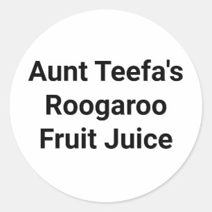 Pegatina Redonda Tía Teefa Rugaroo Fruit Hankamer Artjunkhaus Yum!