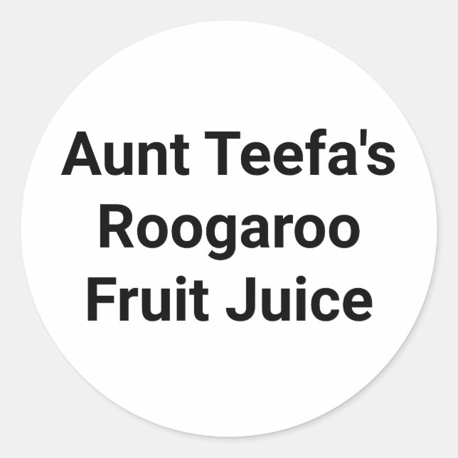 Pegatina Redonda Tía Teefa Rugaroo Fruit Hankamer Artjunkhaus Yum! (Anverso)