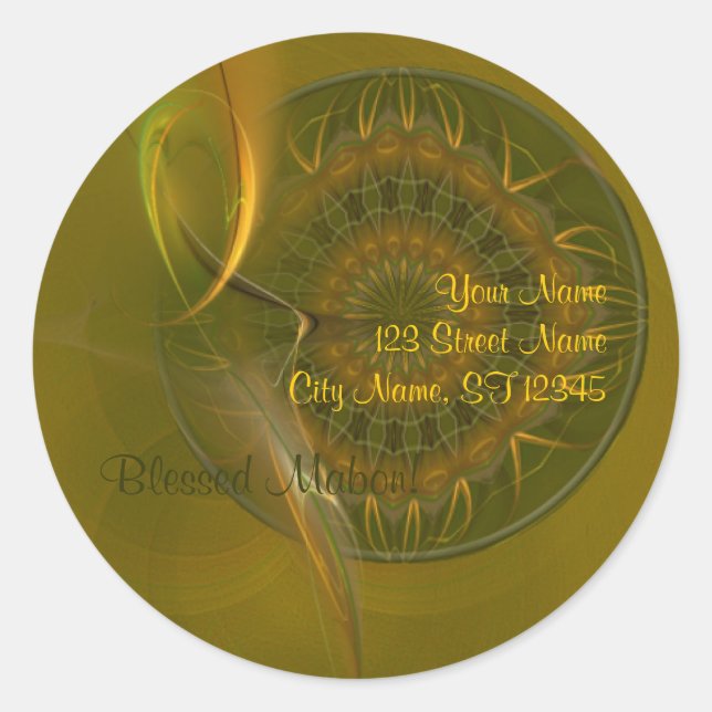 Pegatina Redonda Tialtiu Harvest Goddess Abstract Art (Anverso)