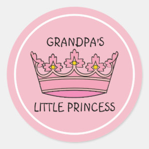 Pegatina Redonda Tiara Rosa La Princesita de Abuelo