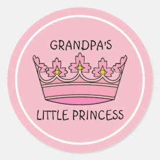 Pegatina Redonda Tiara Rosa La Princesita de Abuelo