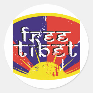 Pegatina Redonda Tíbet Libre