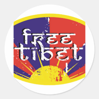 Pegatina Redonda Tíbet Libre