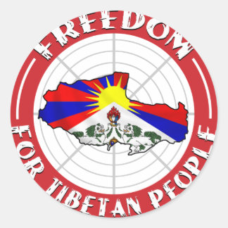 Pegatina Redonda tibet libre