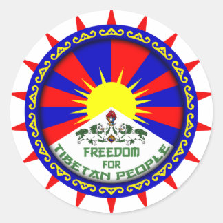 Pegatina Redonda tibet libre