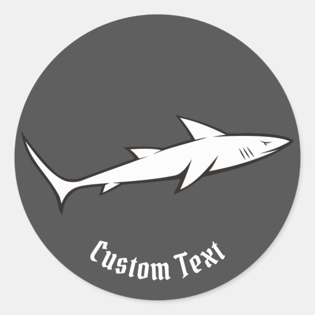 Pegatina Redonda Tiburón (Anverso)