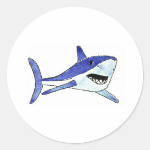 Pegatina Redonda Tiburón de Mako