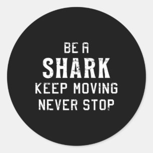 Pegatina Redonda Tiburones Fin Fish Sea Ocean Guay Gracioso regalo