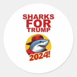 PEGATINA REDONDA TIBURONES PARA TRUMP