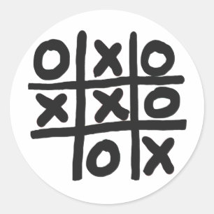 Pegatina Redonda Tic Tac Toe