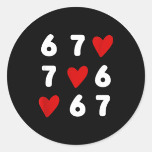 Pegatina Redonda Tic Tac Toe Día de San Valentín Divertido 67 Meme 