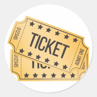 Pegatina Redonda Ticket de películas