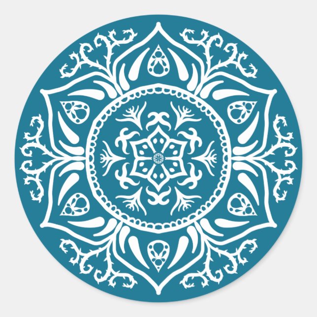 Pegatina Redonda Tidepool Mandala (Anverso)