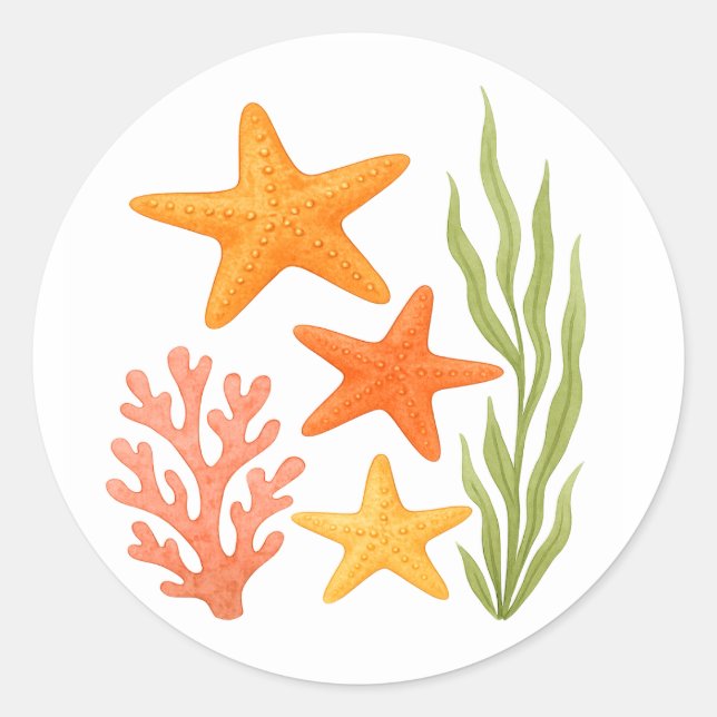 Pegatina Redonda Tidepool Treasures (Anverso)