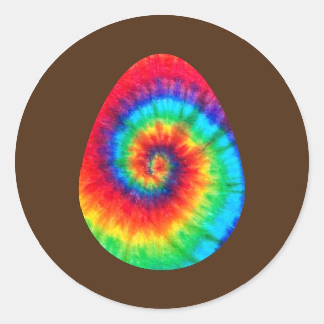 Pegatina Redonda Tie Dye Easter Eggys Canela Conejo Feliz Día de Pa (Anverso)